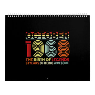 Geboren im Oktober 1968 Geschenk Kalender