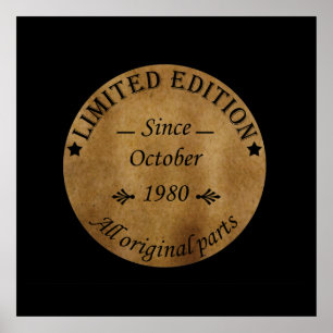 geboren im Oktober 1980 Vintag Poster