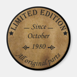 geboren im Oktober 1980 Vintager Geburtstag Magnet