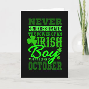 GEBOREN IM OKTOBER Geburtstag Irish Boys Men Vater Karte