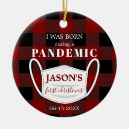 Geboren im Pandemic FIrst Christmas Baby Foto Keramik Ornament