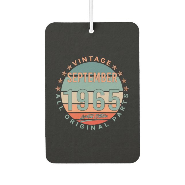 Geboren im September 1965 Vintag Autolufterfrischer (Vorderseite)