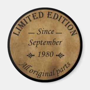 geboren im September 1980 Vintager Geburtstag Magnet