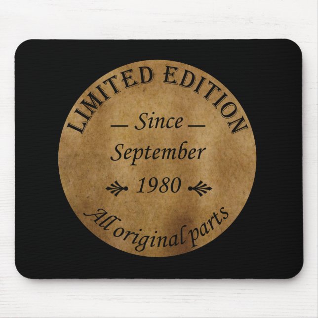 geboren im September 1980 Vintager Geburtstag Mousepad (Vorne)