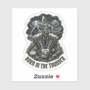 Geboren im Thunder Wolf Engine Sticker