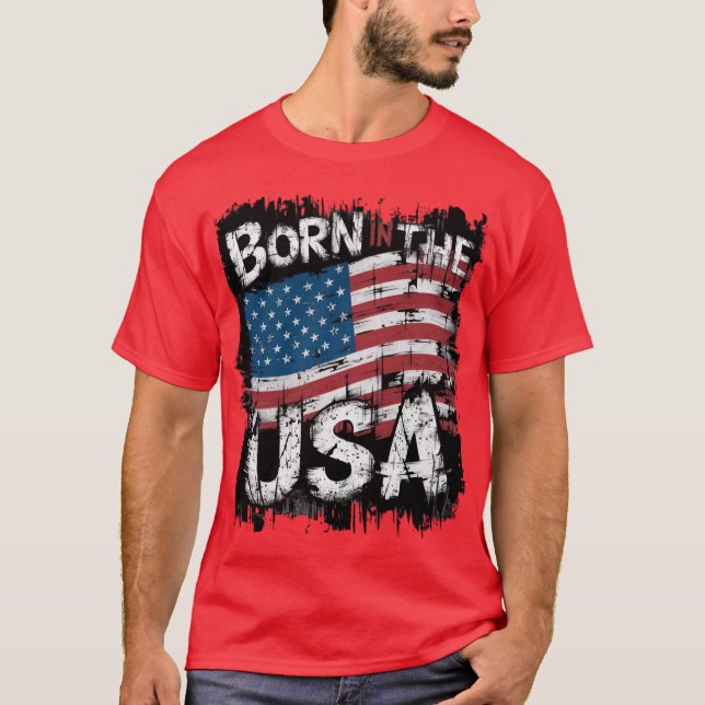 Geboren im US-Trend T-Shirt (Vorderseite)