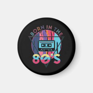 Geboren im Vintagen Kassettenband der 80er Jahre Magnet