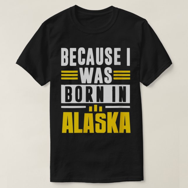 Geboren in Alaska Vereinte Staaten VNeck T-Shirt (Design vorne)