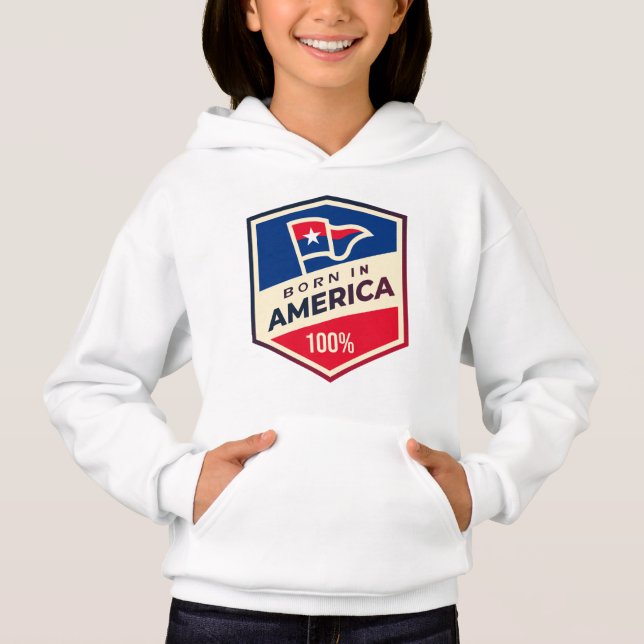 Geboren in Amerika Hoodie (Vorderseite)