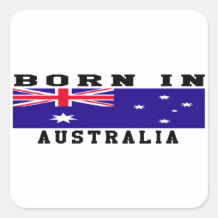 Geboren in Australien Quadratischer Aufkleber