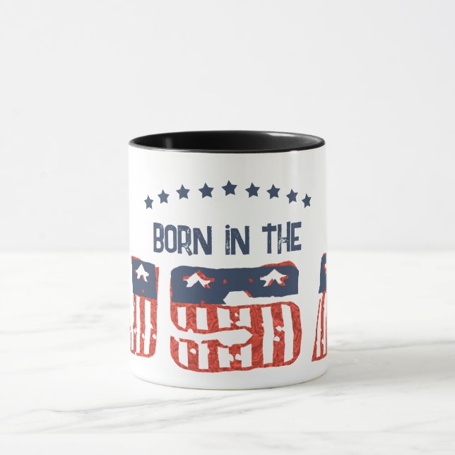 Geboren in der USA Grunge Version Patriotic Tasse (Zentrum)