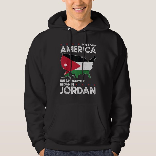 Geboren jordanische jordanische Amerikanerin Staat Hoodie (Vorderseite)