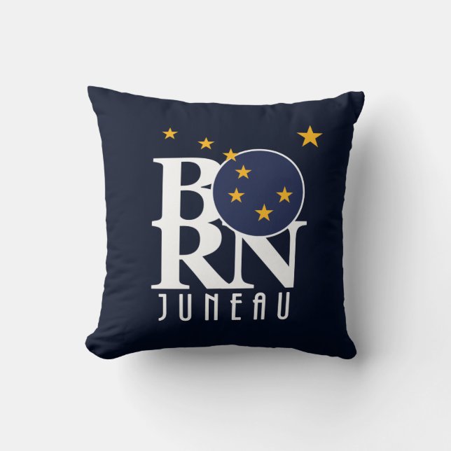 GEBOREN Juneau Alaska Kissen (Vorderseite)