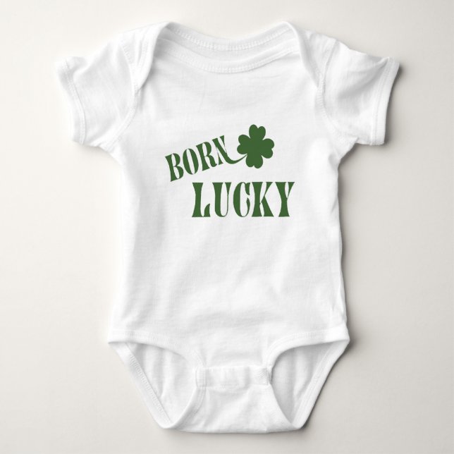 Geboren Lucky St Patricks Säugling Bodysuit Baby Strampler (Vorderseite)