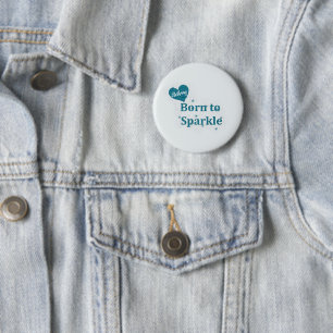 Geboren, mit blauem Türkis-Herzen zu funkeln, Nam Button