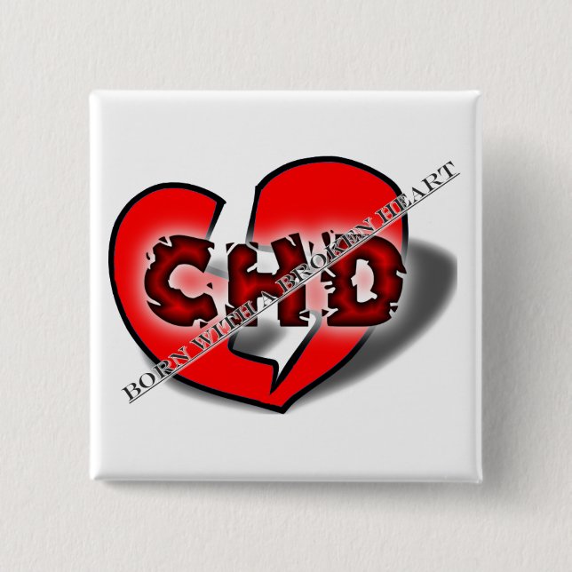 Geboren mit einem defekten Herzen Button (Vorderseite)