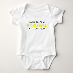 Geboren, mit meinem Papa Pickleball zu spielen Baby Strampler