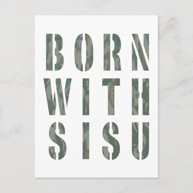 Geboren mit Sisu Camouflage 1 Postkarte (Vorderseite)