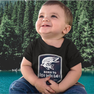 Geboren, mit Vater zu fischen, ein Muskie Trophy F Baby T-shirt