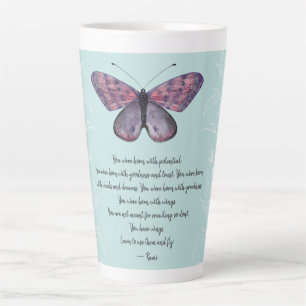 Geboren mit Wings Rumi Zitat Butterfly Milchtasse