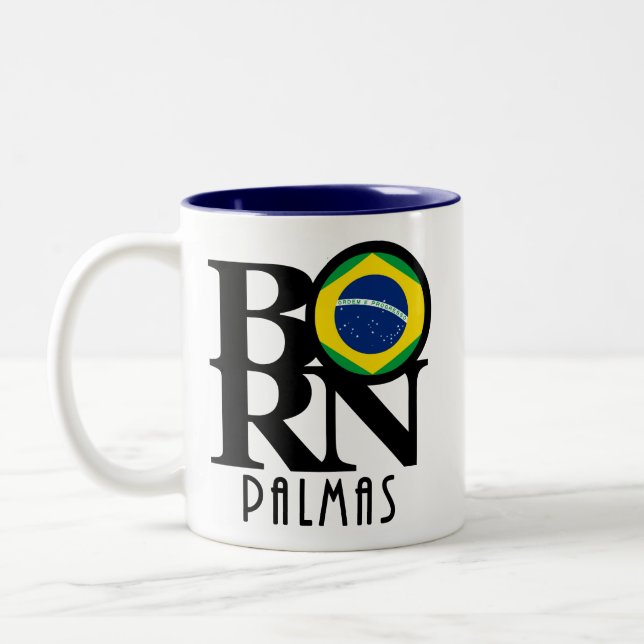 GEBOREN Palmas 11oz Zweifarbige Tasse (Links)