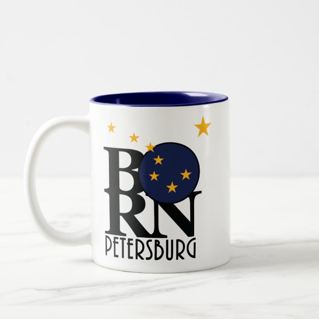 GEBOREN Petersburg Alaska 11oz Zweifarbige Tasse (Links)