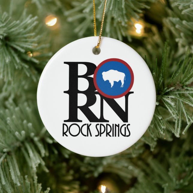 GEBOREN Rock Springs Wyoming Keramik Ornament (Baum)