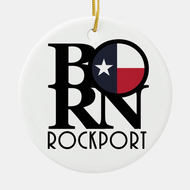 GEBOREN Rockport Texas Keramik Ornament (Vorne)