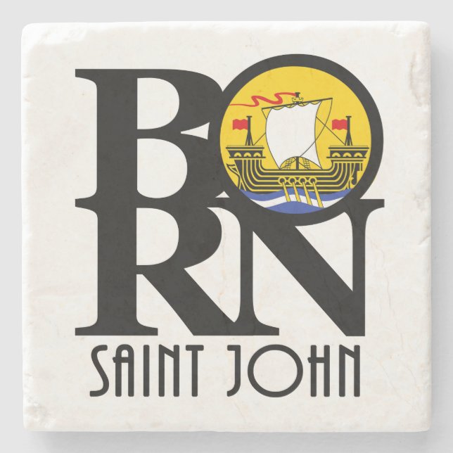 GEBOREN Saint John New Brunswick Steinuntersetzer (Vorderseite)