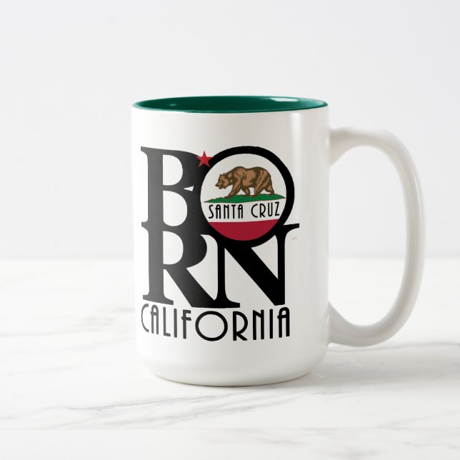 GEBOREN Santa Cruz 15oz Zweifarbige Tasse (Rechts)