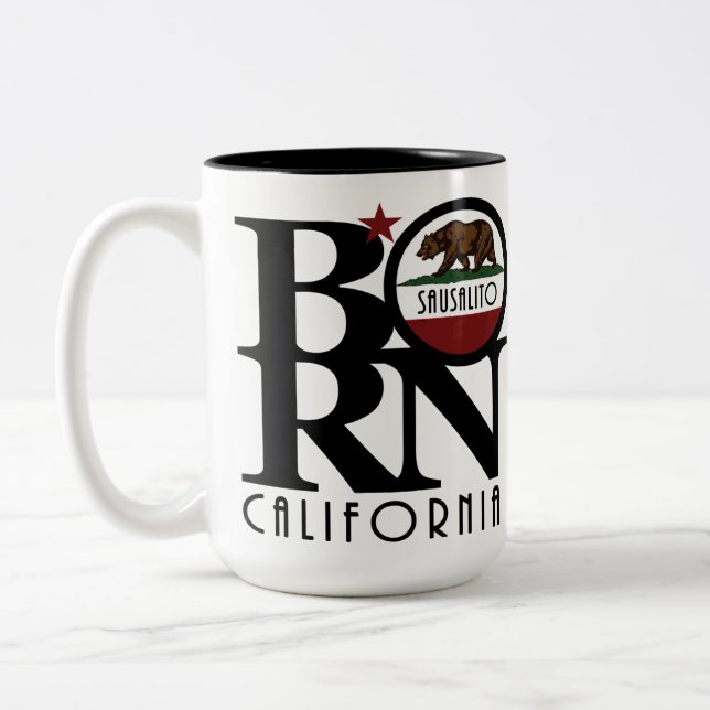 GEBOREN Sausalito CA 15oz Zweifarbige Tasse (Links)