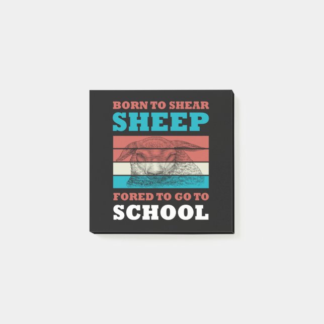 Geboren, Schafe zu hören, die gezwungen sind, zur  Post-it Klebezettel (Vorderseite)