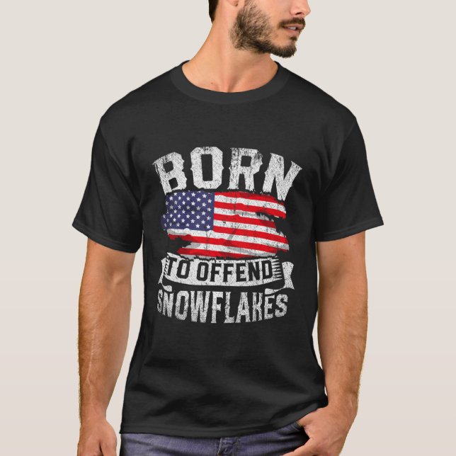 Geboren, Schneeflocken zu verbieten US-Flagge Funn T-Shirt (Vorderseite)