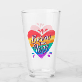 Geboren so Rainbow Heart Glas
