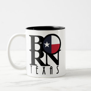 GEBOREN Texas 11oz Zwei-Tone-Kaffee-Tasse Zweifarbige Tasse