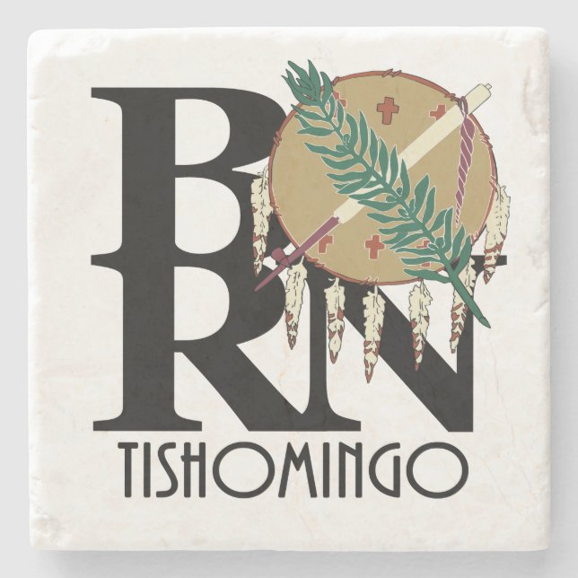 GEBOREN Tishomingo, OK Steinuntersetzer (Vorderseite)