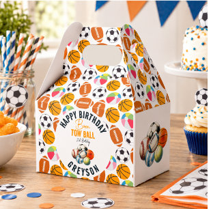 Geboren um Ball Sport Thema Junge 2. Geburtstagsfe Geschenkschachtel