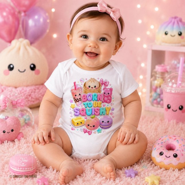 Geboren um ein süßer Quetsch-Dumpling-Bubble-Tea z Baby Strampler (Zazzle Born to Be Squishie Cute Dumpling Bubble Tea Baby Bodysuit )