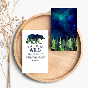 Geboren, um ein wildes Baby-Dusche-Windeln-Raffle  Begleitkarte