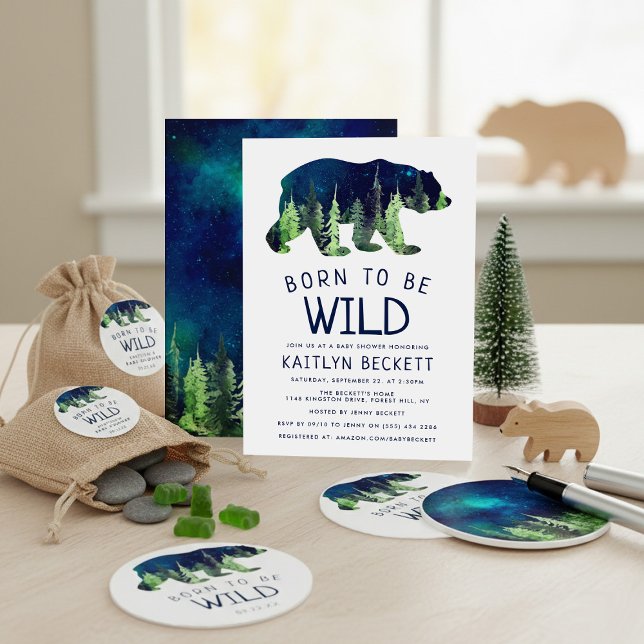 Geboren, um eine wilde Babydusche zu sein Einladung (Von Creator hochgeladen)