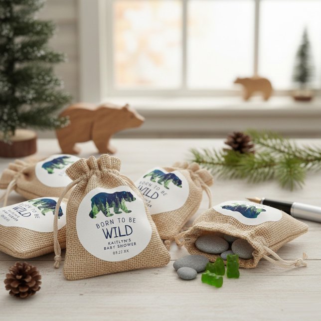 Geboren, um eine wilde Babydusche zu sein Runder Aufkleber (Von Creator hochgeladen)