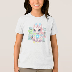 Geboren, um einzigartig zu sein – Drachen-Design – Tri-Blend Shirt