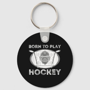 Geboren um Hockey zu spielen - Lustiges Eis-Hockey Schlüsselanhänger