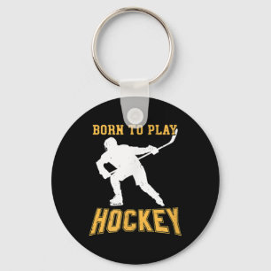 Geboren, um Hockeyspieler-Geschenk Feldhockey Eish Schlüsselanhänger