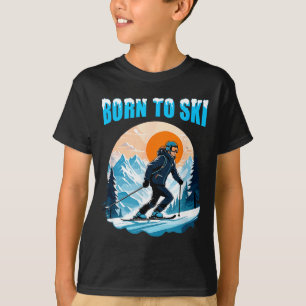 Geboren um lustig Ski zu fahren Skibrille Berg Win T-Shirt