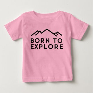 Geboren, um minimalistische Bergumrisse zu erkunde Baby T-shirt