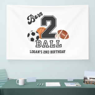 Geboren um Sport zu treiben Thema Junge zweite Geb Banner