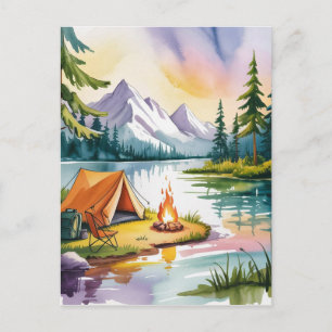 Geboren um zu campen postkarte