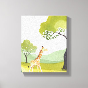 Geboren um zu entdecken Giraffe Watercolor Kinde Leinwanddruck