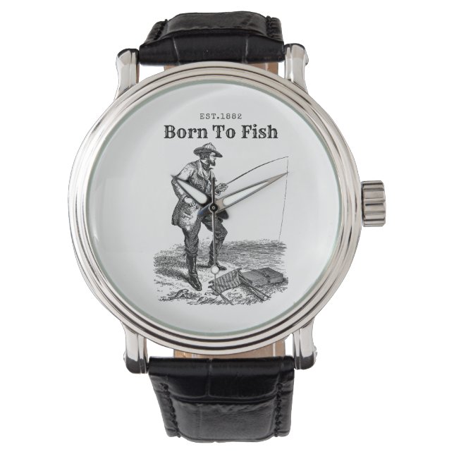 Geboren um zu fischen armbanduhr (Vorderseite)